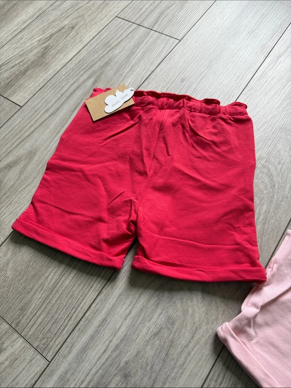 Angel Dear girls French Terry Paperbag Shorts Pink and Red Bundle Size 6 NEW